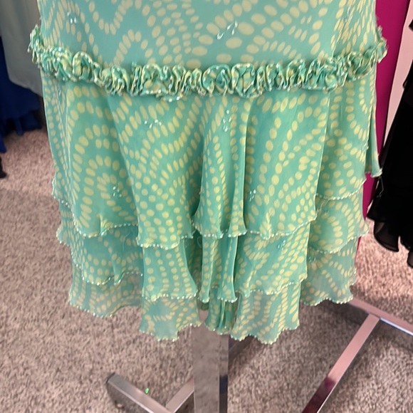 Silk chiffon print dress size 0 - Picture 3 of 4